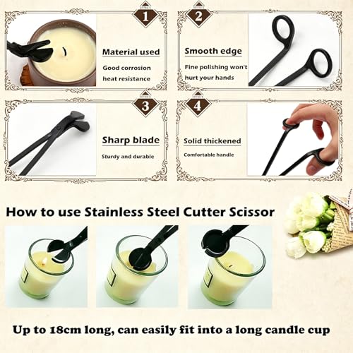 Image of TYMKLMZG Candlewick Needle Kit with Candle Wick Trimmer 7 inch,Mold Hook Punch Needle with Hook & Eye for Inserting Wick,Big Hole Long Needle,Candle Wick Roll 200 Ft 24 Wick Spool,Threader,Wick Holders
