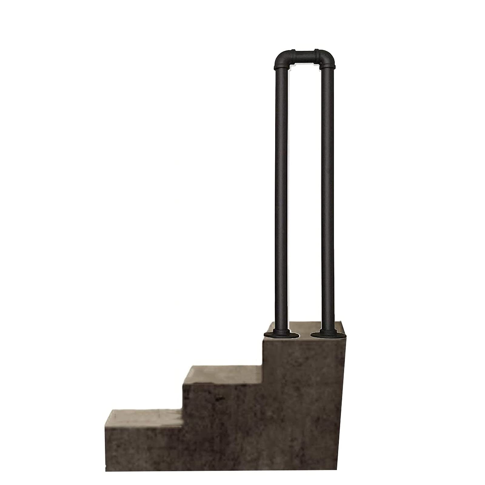 Main courante d'escalier extérieur en fer de 35 à 100cm pour marche