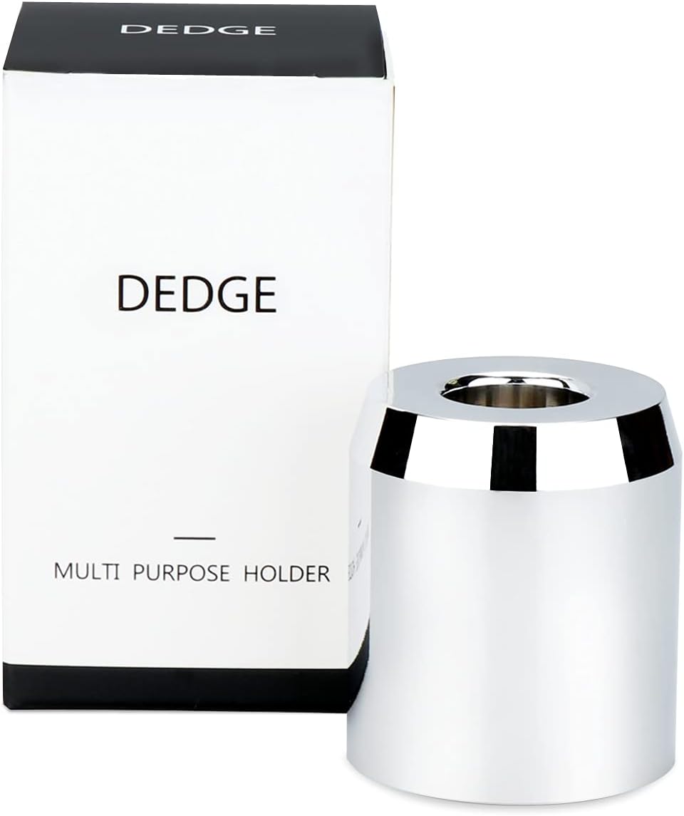 DEEDGE Alloy Safety Razor Stand Holder - Fits Double Edge Razors, Toothbrushes & Pens - 1.7cm Dual Opening, Drainage Hole