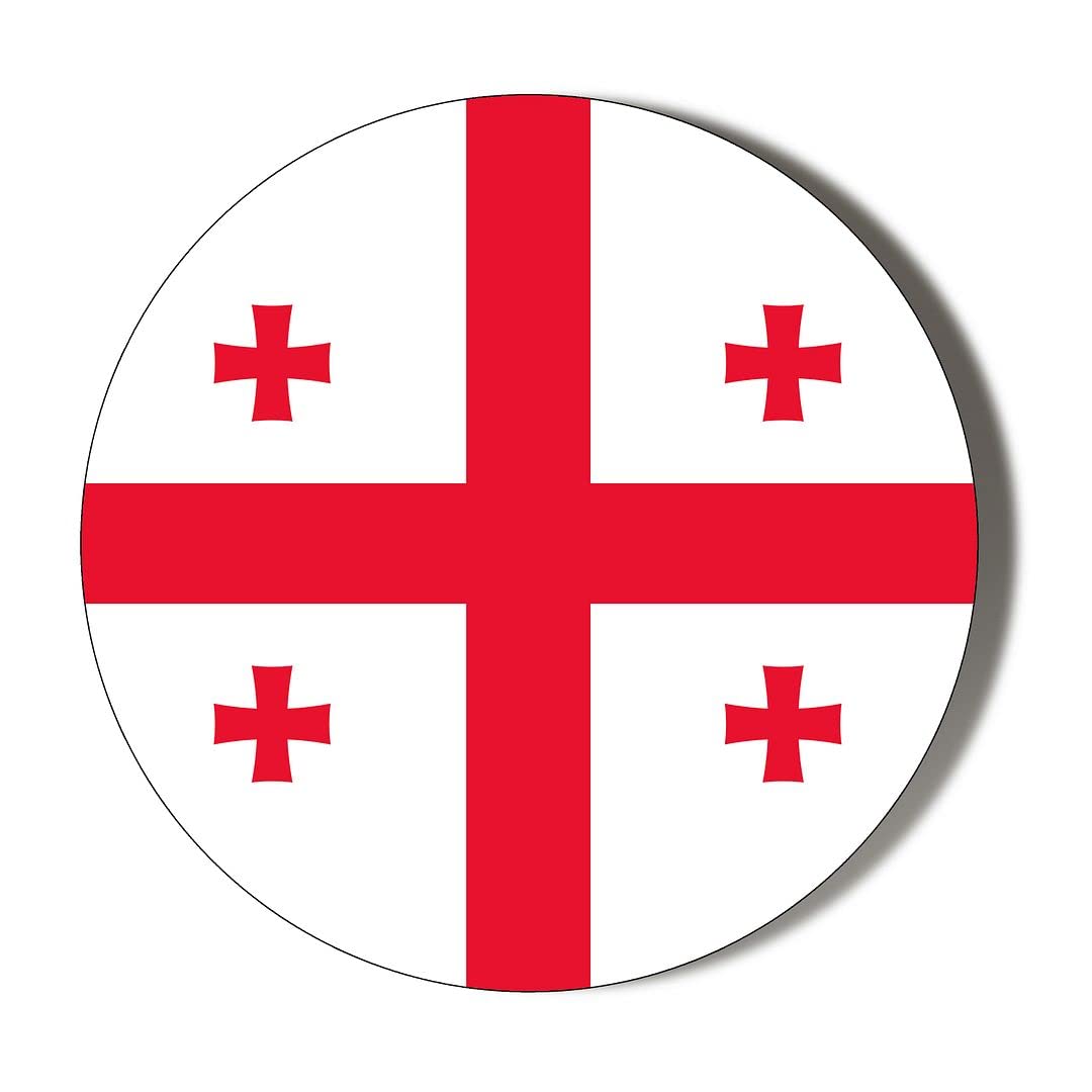 Gift Insanity White Georgia Flag 38Mm Round Fridge Magnet