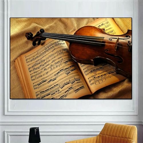 Impression toile violon classique pour habiller un mur vide, affiche d'art vintage 50x70 cm