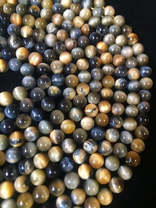 Miniatura 3 de Z.A Gems Natural Tiger Eye Gold Blue Color Multi Tiger Eye Beads Smooth Plain Pulido Round Ball Loose Gemstone Strand Beads AAA Quality Jewelry