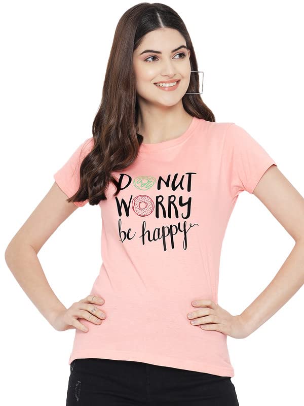 Image of Preneum Women's Letter Print Regular Fit T-Shirt