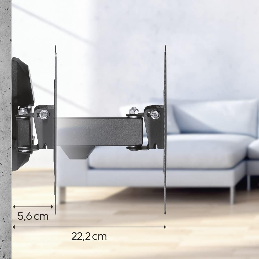 Hama TV Wall Mount minimum and maximum depth from wall