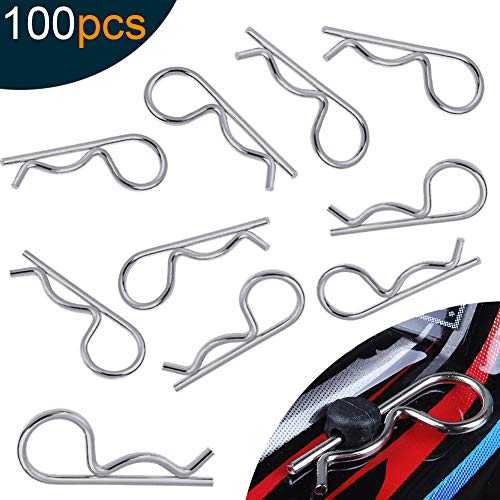 Hobbypark 100PCS Universal Flat RC Body Clips Pins for All 1/10 Scale Traxxas