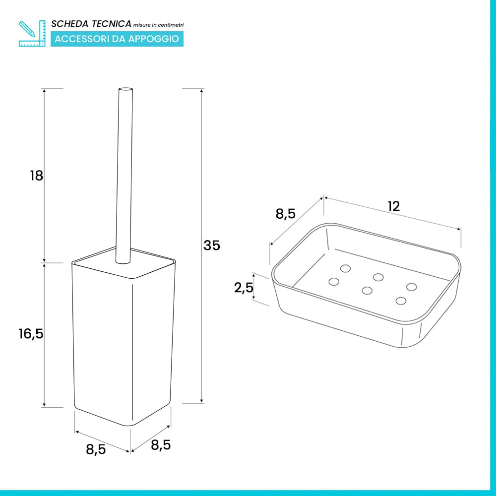 Set Accessori Bagno 4 Pezzi Beige E Cromo – Dispenser Sapone, Portaspazzolini, Portasapone E Porta scopino WC In Plastica – Linea Star