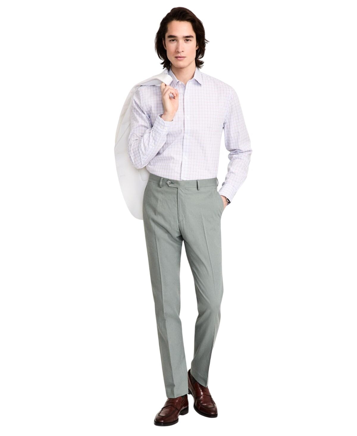Tommy Hilfiger Mens Modern fit Dress Pants 36 32 Sage Green Solid Stretch