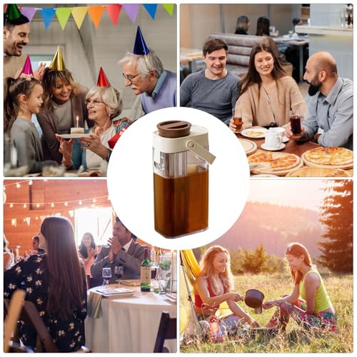 Cold Brew Coffee Maker - Premium Iced Drink Container, Versatile Tea Brewer | Leak-Proof Pitcher With Handle Lid for Iced Beverages, Lemonade, and More - Image 5