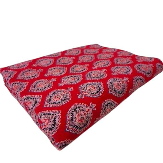 Unstitched Cloth Big leaf barmer ajrakh print Fabric - Perfect for Cotton Shirt, Kurti, Ladies Suit, Salwar Suit, Pant, Blouse Material-image-32