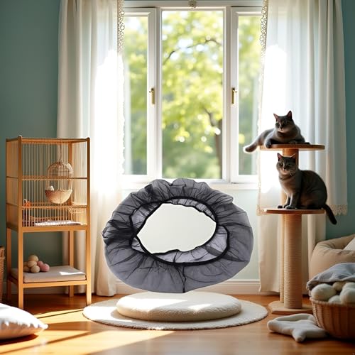 Image of 1Pc Black Small Bird Cage Cover,Small Birdcage Seed Catcher Guard Net Cover,Nylon Pet,Airy Gauze Birdcage Accessories Mesh Net,Dust,Bonsai Protection Pet Supplies