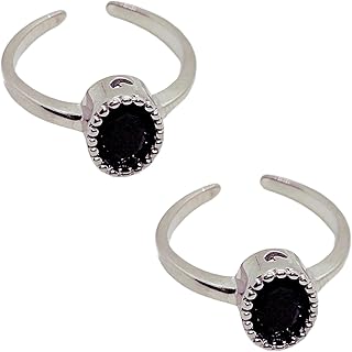 darshraj Sterling Silver Toe Ring for Women | Girls | Toe Ring | Bichhiya for Women with Black Stone Silver Toe Ring For Women-picture-52
