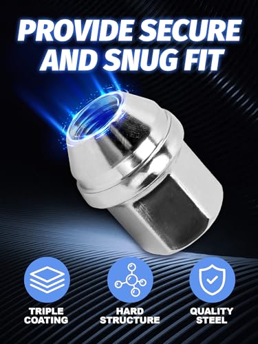 Image of M14x1.5 Lug Nuts 20pcs for Camaro Corvette | Fit Impal Length 1.5 in Chrome Wheel Lug Nuts