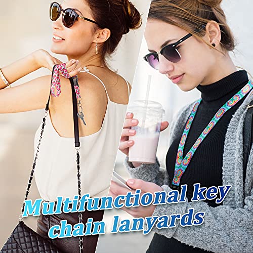 Outus 8 Pieces Key Lanyard ID Lanyards Neck Strap Key Chain Holder Wristlet Lanyard for Women Men (Flower) by Outus - Image 5