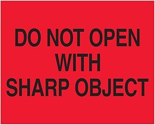 Box Partners 8 x 10 - Do Not Open with Sharp Object (Red) Labels
