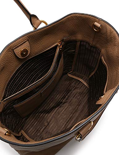 Prada Women's Brown Vitello Phenix Shopping Tote Top Handle Bag Shoulder Bag 1Bg865 #TOP4