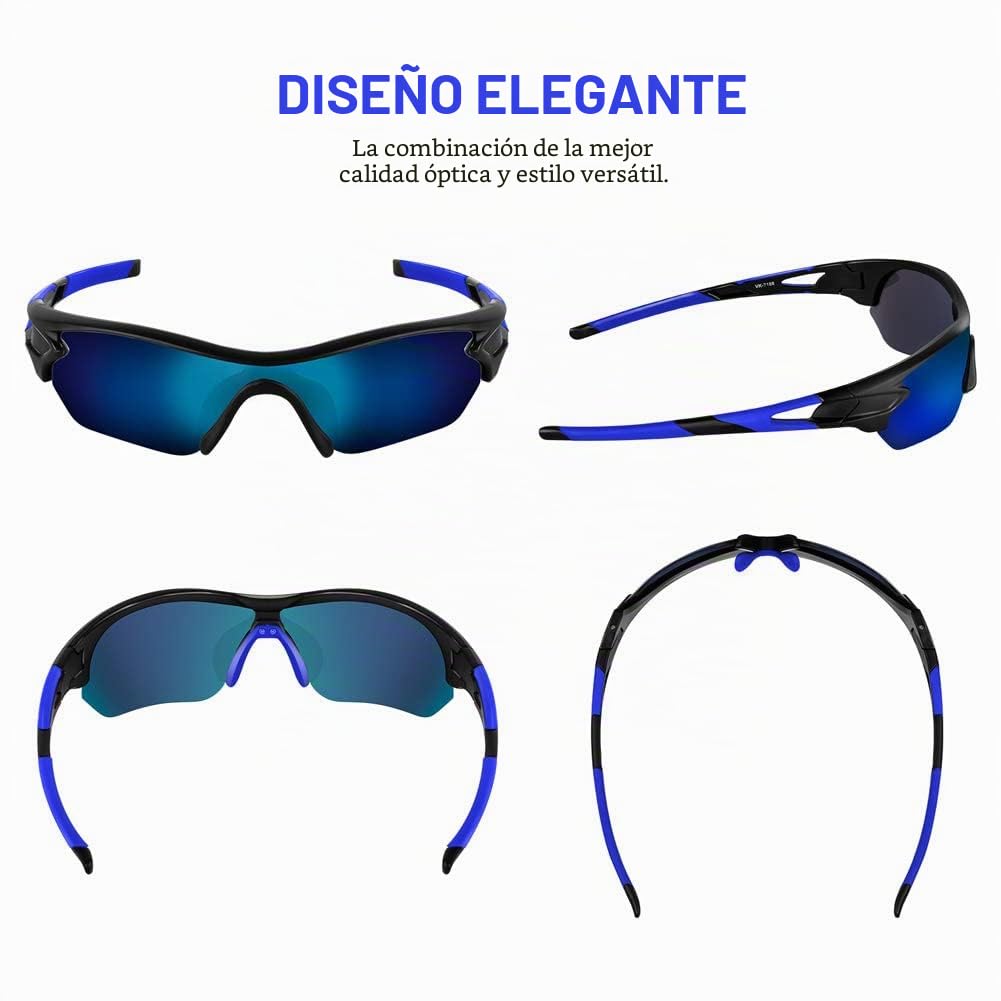 BEACOOL Gafas de Sol Polarizadas Gafas de Sol Deportivas Unisex Protección UV400 con Monturas Ligeras para Esquiando Ciclismo Carrera Surf Golf Conduciendo