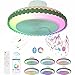 Głośnik Bluetooth Wentylator sufitowy ze światłami Oświetlenie LED Wielokolorowa ściemnialna lampa sufitowa RGB z wentylatorem z pilotem i aplikacją Muzyka Niewidoczna wielokolorowa sypialnia Wentyl