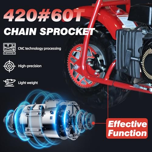 Image of 60T 420 Chain Sprocket 40 /41 /420 40MM Bore Rear Drive Wheel Sprocket CNC for CT200U CT200U-EX BT200X Baja Warrior Predator 212cc 196cc Go Kart Trail 200 MB165 MB200 Mini Bike Red