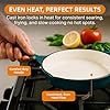 Bruntmor Cast Iron Pan - 10x16-Inch Round Skillet with Pour Spout - Frying Pan Compatible with Stovetops, Ovens, and Grills -Pre-Seasoned Non-Stick Surface Kitchen Tool and Cookware for Frying - Teal #3