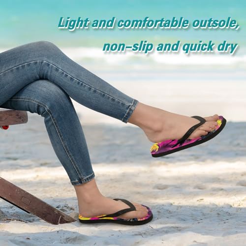 RunningBear Colorful Palm Tree Summer Womens Flip Flops Sandals Womens Summer Shoes4