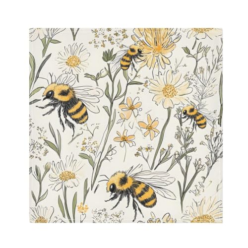 Servilletas de Tela Vintage Bee 4 piezas 20 x 20 pulgadas miniatura 1