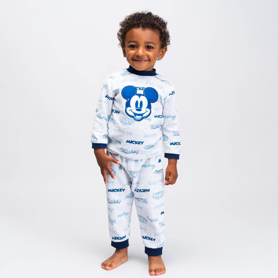 CERDÁ LIFE'S LITTLE MOMENTS - Pijama Bebe Niño de Mickey Mouse - Pijama de Invierno Velour [ 80% Algodón, 20% Polyester] - Licencia Oficial Disney