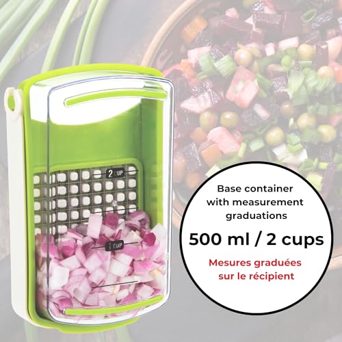 Starfrit Onion Chopper, 81 Cube One-Push Dicing Motion, Stainless Steel Blades, 2 cup/500 ml Base Container, Cleaning Tool by Starfrit - Image 7