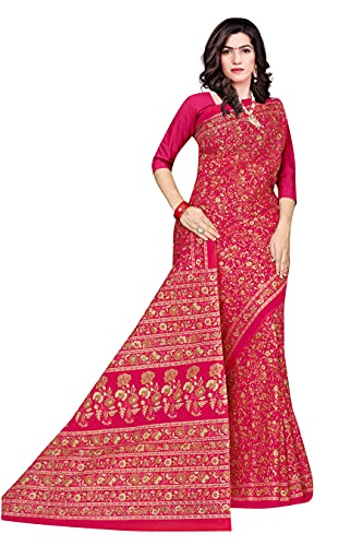 Image of TAMAIRA FASHION Mulmul Pure Cotton Saree For Woman Kalamkari Printed|Office Wear Daily Wear Sarees For Women Without Blouse Piece (Available in 9 Colours)