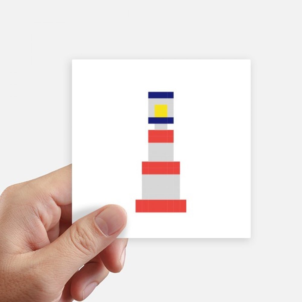 Autocollant carré Tour Voile d'été Pixel haute définition pour mur et valise, pack de 8