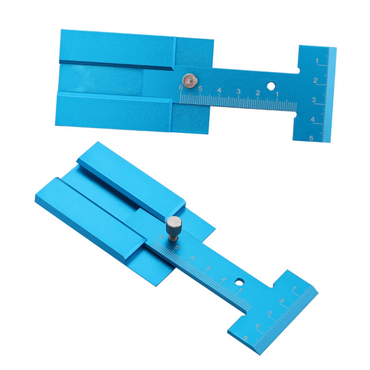 SHINEOFI 3 Piezas medidor de altura regla de altura de la mesa regla de a de carpintero de calibre de carpintería Sky-blue