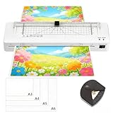 Plastifieuse, Plastifieuse A3 Machine avec Coupe Papier intégré à Plastifier Thermique et à Froid, Plastification avec Arrondisseur D'angles pour A3 A4 A5 A6