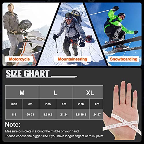 Beheizte Handschuhe Für Männer Frauen,Skihandschuhe Mit Heizung,Beheizbare Handschuhe Fahrrad Motorrad,7.4v 4000mah Wiederaufladbar 3 Stufige Beheizte Winterhandschuhe (XL)