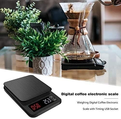para Cocina y joyería Báscula de Cocina para Alimentos Báscula de pesaje Báscula electrónica Digital con Temporizador Toma de Corriente USB Báscula para joyería Alimentos Café