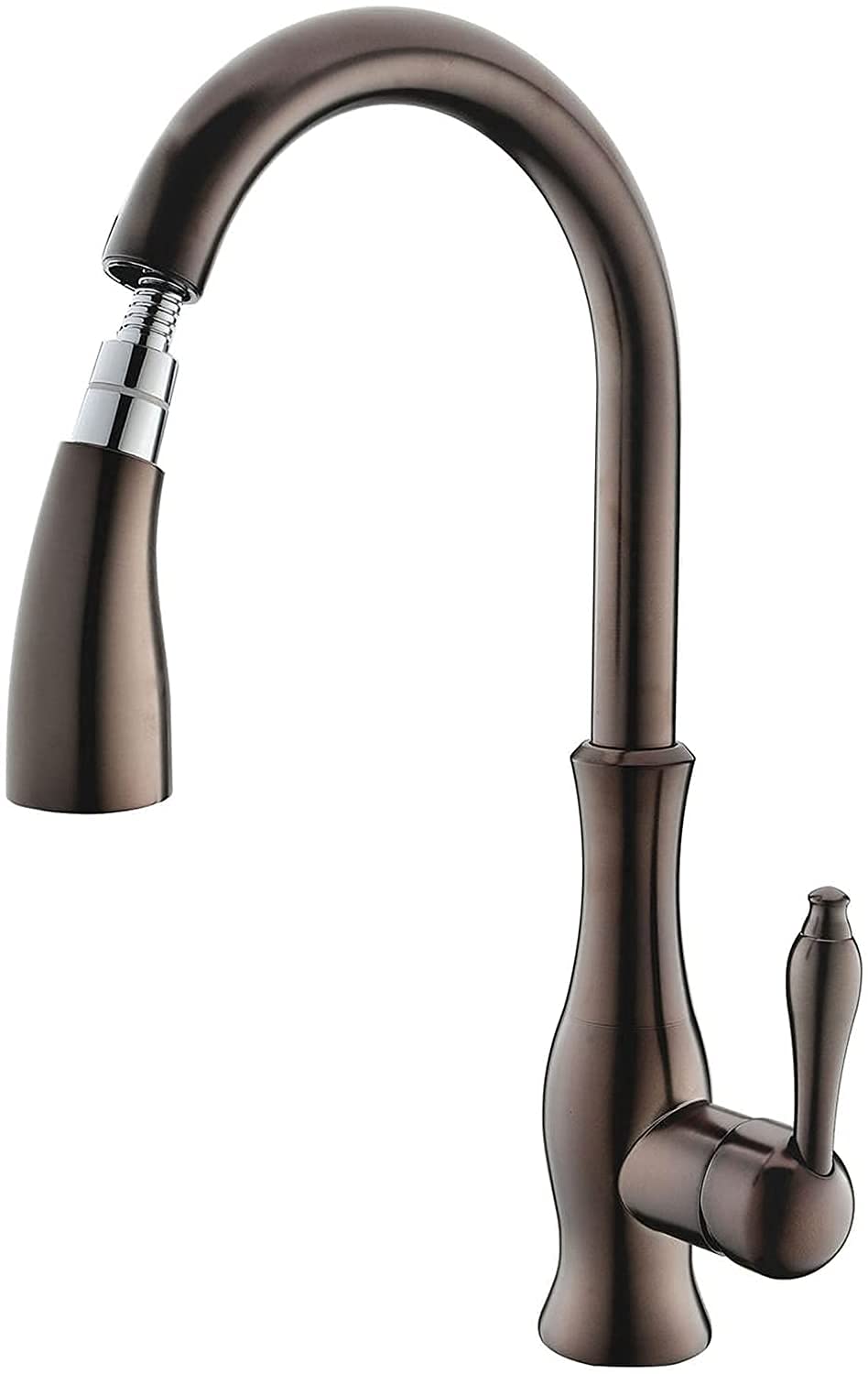 Grifo de cocina Grifo de cocina de latón Dos funciones Grifo mezclador de cocina Grifos de fregadero extraíbles Puede girar 360 grados Adecuado para cocina, Bronce negro