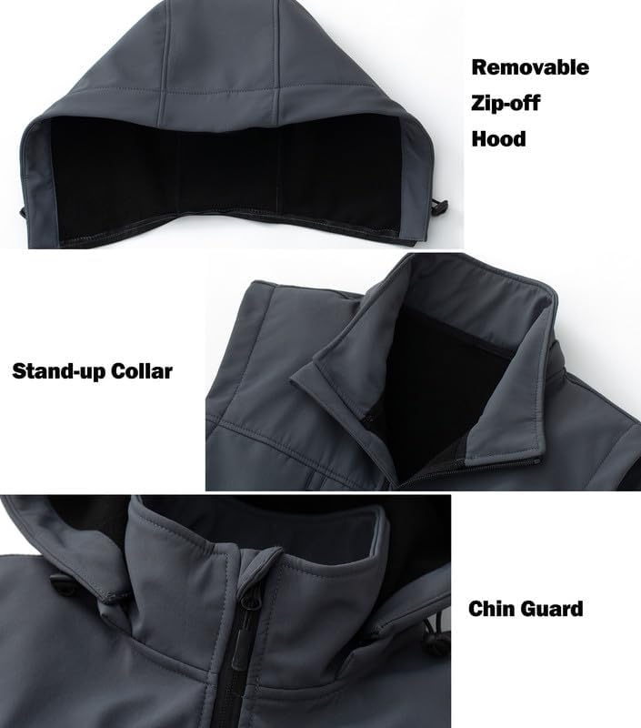 GGleaf Men's Softshell Vest Windproof Lightweight Golf Vest Outerwear with Pockets, Sleeveless Jacket for Sports - Image 6