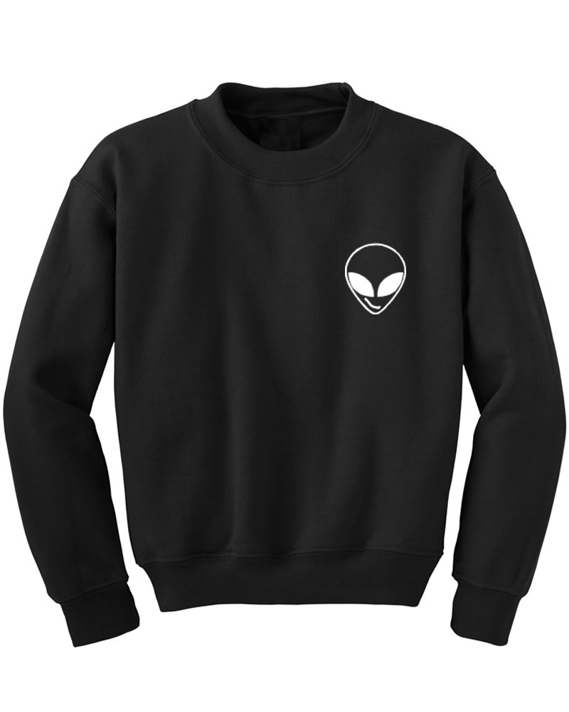 Mars NYWomen's Men's Alien Smiling Crew Neck Sweatshirt