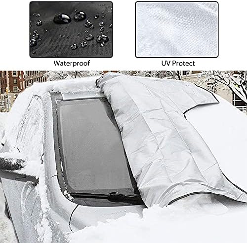 LEWONPO Car Windshield Snow Cover, Car Windscreen Frost Cover, Magnetic Edges Car Snow Cover, Frost Guard Protector, Windshield Dust Cover Frost Snow Ice Cover in all Weather (210 x 120 cm)