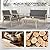 VINGLI Outdoor Patio Furniture, 4 Piece Acacia Wood Sofa Set w/Coffee Table, Patio Table and Chairs Set for Deck, Balcony, Backyard (Light Natural)