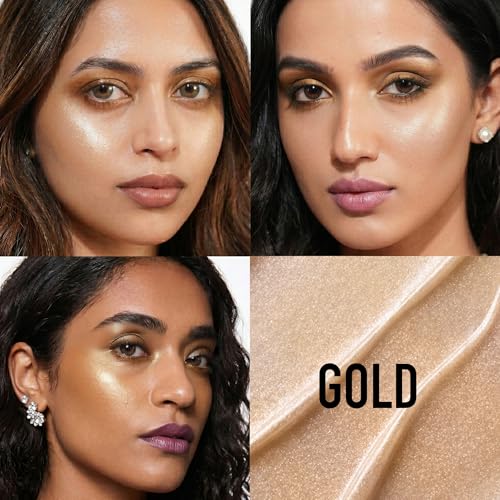 Image of RENEE Yours Truly Strobe Cream for Face | 3 in 1 Highlighter Primer Moisturiser | Glow Cream, Lightweight, Non Sticky | Hydrating Dewy Skin Finish With Peptides | For All Skin Types | Gold - 30g