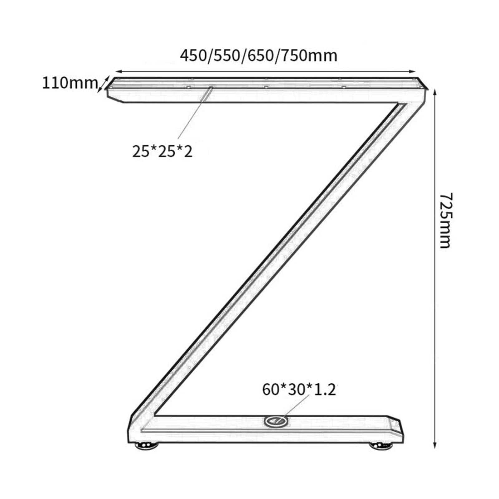 Gambe di ricambio per tavolo in ferro industriale, struttura in metallo a forma di Z per caffè e cena, altezza 725 mm, piedini per mobili fai da te, design durevole ed elegante