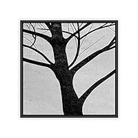 Framed Canvas Wall Art Black and White Brich Canvas Prints Home Artwork Decoration for Living Room,Bedroom - 16x16 inches