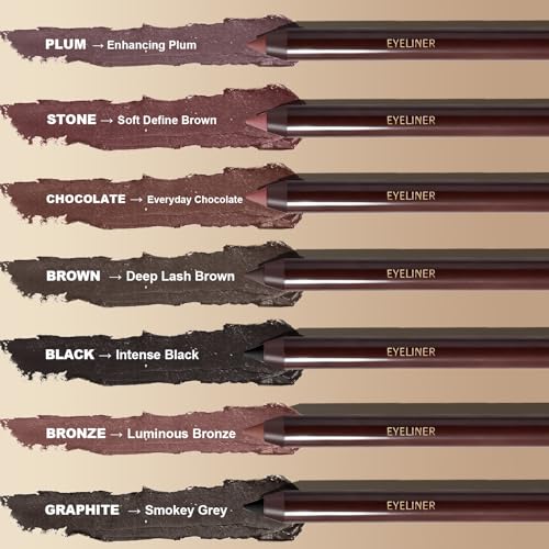 Image of Plum Gel Eyeliner Pencil, Waterproof Smudge-proof Long Lasting Plum Eye Liner, High-Pigmented Smooth Creamy Formula for Mature Women, Eyes Makeup Pen with Sharpener