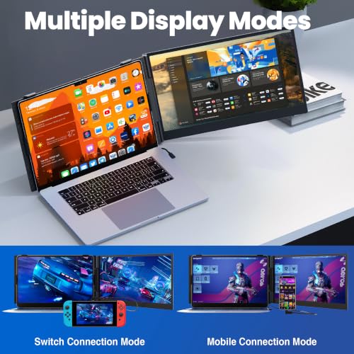 Image of 14.2 inch Laptop Screen Extender, 1.3lbs Ultra-Light Laptop Monitor Extender Dual Screen with 1080P FHD IPS, USB-C /HDMI Plug n Play Portable Monitor for Laptops 13-17 inch (Win /Mac /Chrome /Android)