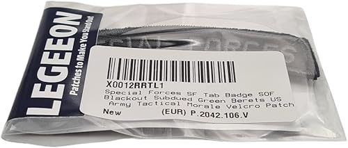 Miniatura 5 de Fuerzas Especiales SF Tab Badge SOF Blackout Boinas Verdes Subdued Ejército de EE.UU. Táctico Moral Sujetador Parche
