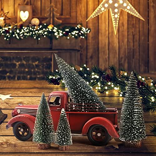 Mini Christmas Tree, Small Pine Tree With Wooden Bases For Xmas Holiday Party Home Tabletop Tree Decor (4Pcs) #TOP1