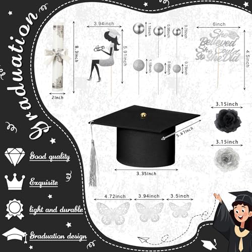 Kit de décoration de gâteau de remise de diplôme réutilisable et stable