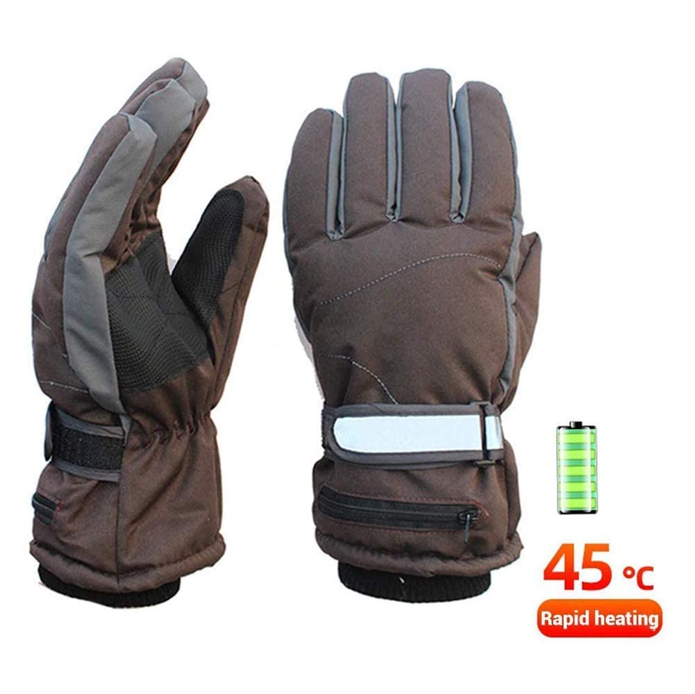 SBTXHJWCGLD Guantes térmicos eléctricos Guantes térmicos cálidos de Invierno Guantes Impermeables con batería Recargable para Senderismo Carreras de Motos Montar para Montar Ciclismo Pesca Esq