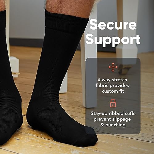 FM London Mens (10-pack) Plain Socks, Black, 6-11 UK - Image 3