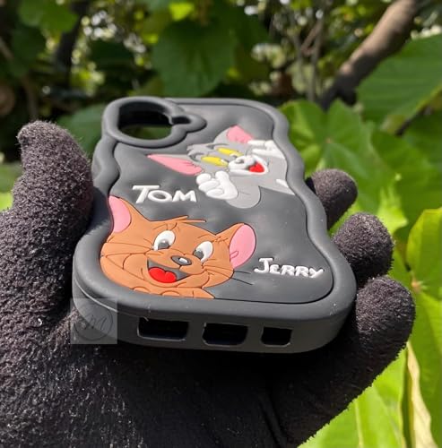 Image of MIDOS Back Cover Compatible with iPhone 17, 3D Soft Silicone 3D Cute Cartoon Full Protective Case for iPhone 17 (Black)