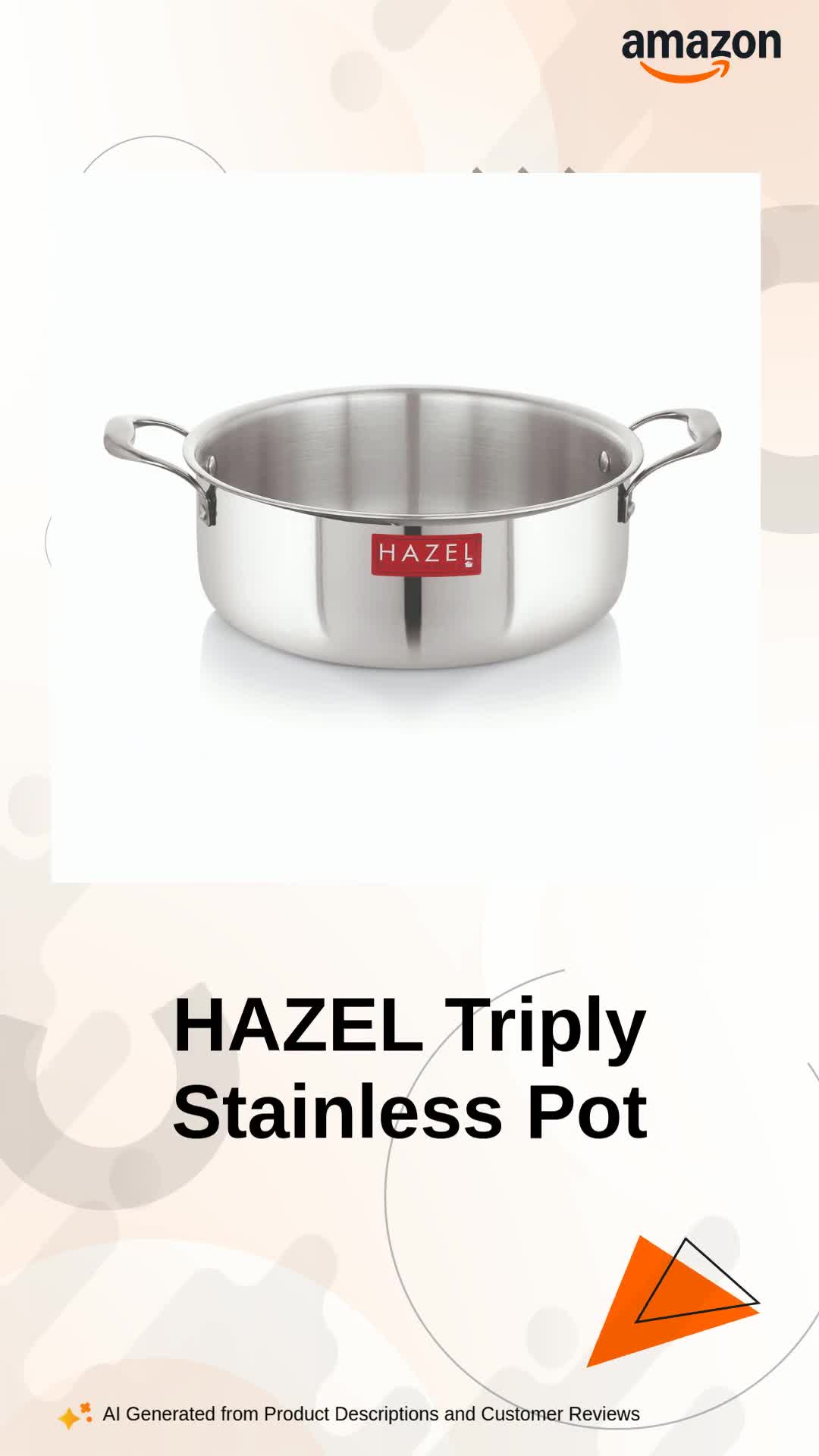 Buy HAZEL Triply Stainless Steel Stock Pot | Induction Bottom